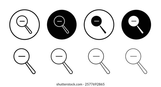 Zoom out icon Thin line art isolated