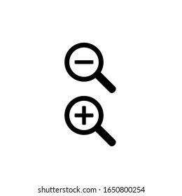Vector de iconos de zoom y salida