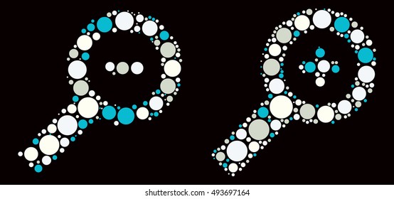 zoom in zoom out icon vector design by color point