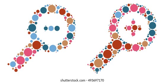 zoom in zoom out icon vector design by color point
