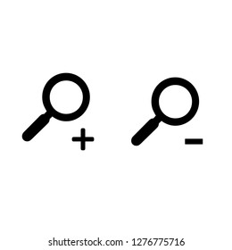 Zoom in and zoom out icon. Vector Illustration