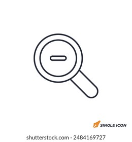 Zoom Out icon vector illustration. Zoom Out symbol isolated on white background.