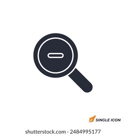 Zoom Out icon vector illustration. Zoom Out symbol isolated on white background.