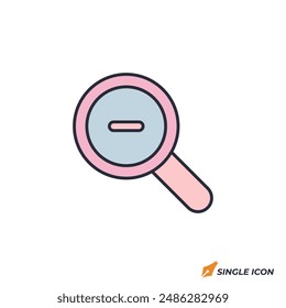 Zoom Out icon vector illustration. Zoom Out symbol isolated on white background.