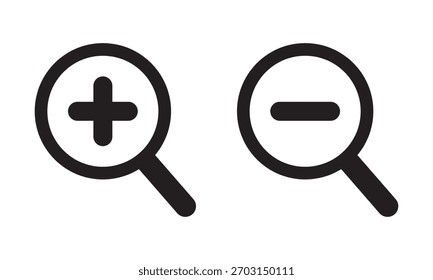 Acercar y alejar el icono. Ilustración vectorial aislada