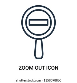 Zoom out icon vector isolated on white background, Zoom out transparent sign , outline linear symbol or thin lined pictogram