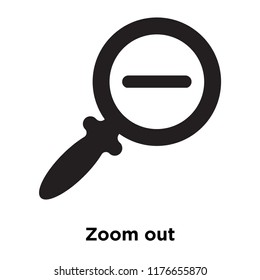 Zoom out icon vector isolated on white background, logo concept of Zoom out sign on transparent background, filled black symbol