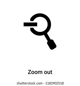 Zoom out icon vector isolated on white background, logo concept of Zoom out sign on transparent background, filled black symbol