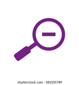 Zoom out icon vector. Violet icon