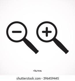 Zoom In and Zoom Out Icons