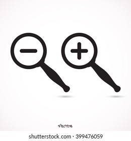 Zoom In and Zoom Out Icons