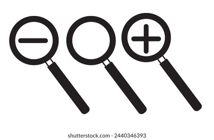 Iconos de acercar y alejar. Pantalla completa y conjuntos de iconos de contracción. Vectores. zoom hacia fuera icono lupa símbolo aislado vector sobre fondo blanco.