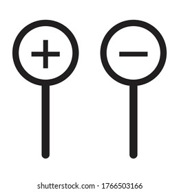 Zoom in and zoom out icons. Good vector for web, laptop, computer, application, social media, etc.