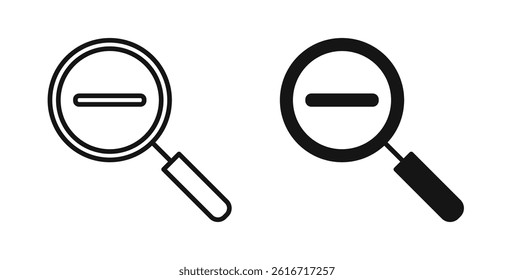 Zoom out icons set for website design