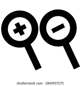 Zoom In and Zoom Out Icons. Simple zoom in, zoom out, magnifier glass icons, symbols. Vector illustration. Magnifying Glass Icon, magnifying glass, search icon, magnifying glass icon vector.