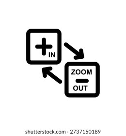 Zoom in and out icons for user interface and web design