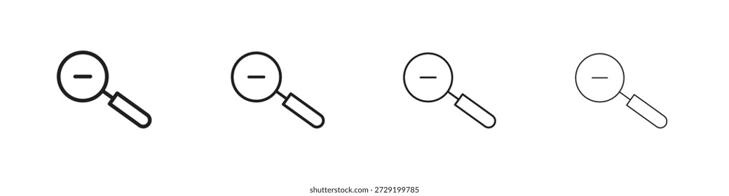 Zoom out ícones Vetor Logo Template Ilustração Designs. Vetor EPS 10.