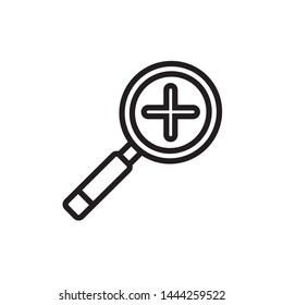 Zoom In and Zoom Out Icons.Zoom in icon, Zoom Out Icon. Vector illustration. Magnifying search.