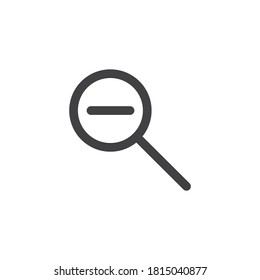 Zoom out line icon. linear style sign for mobile concept and web design. Magnifying glass minus outline vector icon. Symbol, logo illustration. Vector graphics