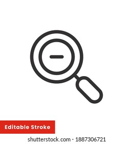 Zoom out line icon for web template and app. Editable stroke vector illustration design on white background. EPS 10