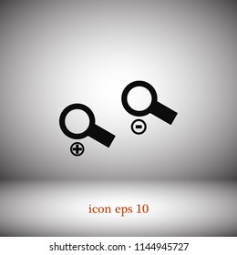 Zoom in and out magnifying glass icon, Vector EPS 10 illustration style