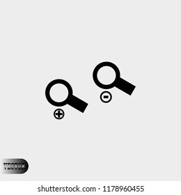 Zoom in and out magnifying glass icon, Vector EPS 10 illustration style