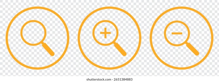 Zoom in out magnifying glass icon vector in flat style