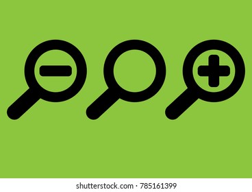 Zoom in and out magnifying glass icon vector. Search