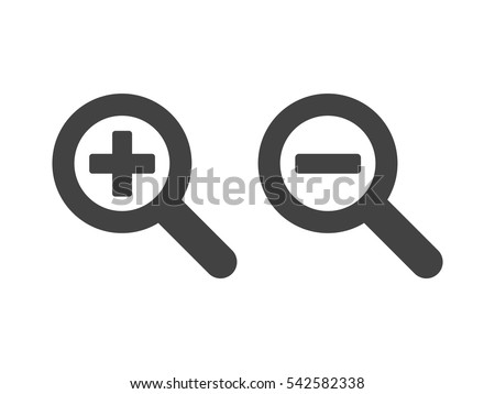 Zoom in and out magnifying glass icon vector