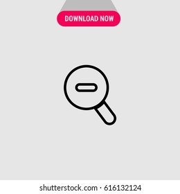 Zoom Out Magnifying Glass Vector Icon, The outlined symbol of diminutive loupe. Simple, modern flat vector illustration for mobile app, website or desktop app   