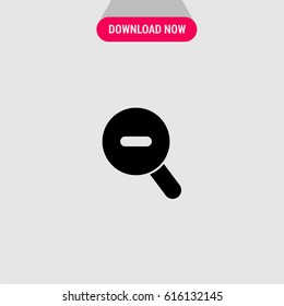 Zoom Out Magnifying Glass Vector Icon, The symbol of diminutive loupe. Simple, modern flat vector illustration for mobile app, website or desktop app  