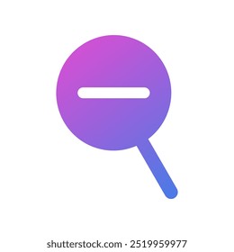 Um ícone de vetor de lente com menos ou menos zoom encontrado em elementos de um site ou aplicativo móvel, o símbolo reduz o contorno do design.