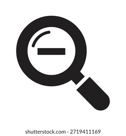 Reduzir menos ícone de vetor preto sólido ícone branco isolado fundo reduzir visualização menos símbolo gráfico design ilustração