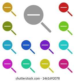 Zoom out multi color icon. Simple glyph, flat vector of web icons for UI and UX, website or mobile application
