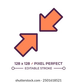 Zoom out RGB color icon. Symbolizing interaction, connection or focus. User interface arrows. Web design element. Isolated vector illustration. Simple filled line drawing. Editable stroke