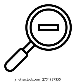 Zoom Out Search Vector Icon, User Interface Related Line Style Vector Icon.