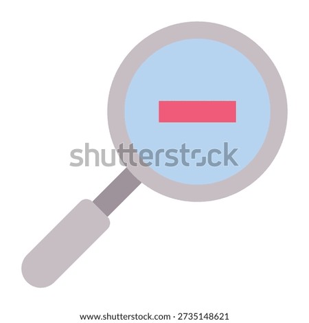 Zoom Out Search Vector Icon, User Interface Related Flat Style Vector Icon.