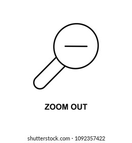 zoom out sign icon. Element of simple web icon with name for mobile concept and web apps. Thin line zoom out sign icon can be used for web and mobile on white background