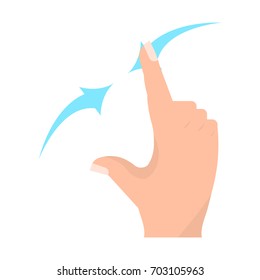 Zoom out touch screen gestures vector illustration. Flat style design. Colorful graphics