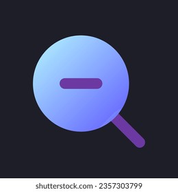 Zoom out transition flat gradient fill ui icon for dark theme. Video editing menu. Footage effect. Pixel perfect color pictogram. GUI, UX design on black space. Vector isolated RGB illustration