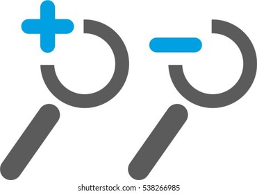 Zoom in and zoom out ut icons, vector, symbol