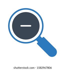 zoom out vector glyph color icon 