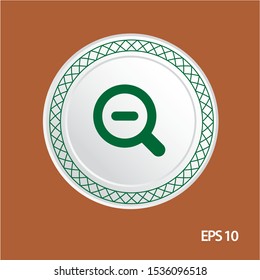 zoom out vector icon, circle flat design internet button, web and mobile app illustration