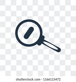 Zoom Out vector icon isolated on transparent background, Zoom Out logo concept