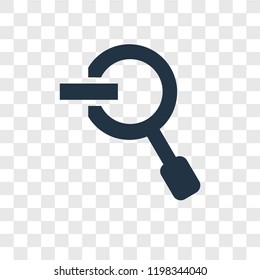 Zoom out vector icon isolated on transparent background, Zoom out transparency logo concept