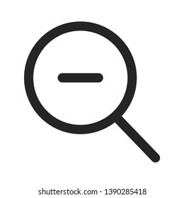 Zoom out vector icon isolated on white background