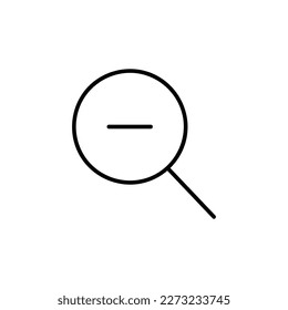 Zoom Out Vector Icon, Outline style, isolated on white Background.