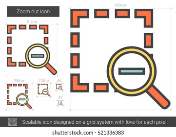 Alejar el icono de línea vectorial aislado en el fondo blanco. Icono de línea de alejamiento para infografía, sitio web o aplicación. Icono escalable diseñado en un sistema de cuadrícula.