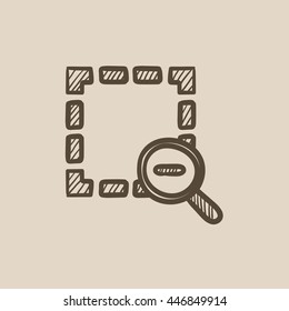 Zoom out vector sketch icon isolated on background. Hand drawn Zoom out icon. Zoom out sketch icon for infographic, website or app.