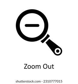 Zoom Out Vector  Solid Icon Design illustration. User interface Symbol on White background EPS 10 File